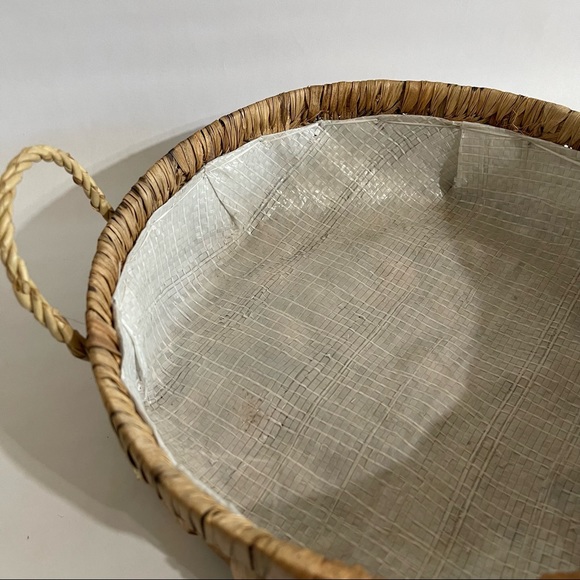 Handmade Woven Display Bowl with Floral Embroidery - Picture 4 of 9